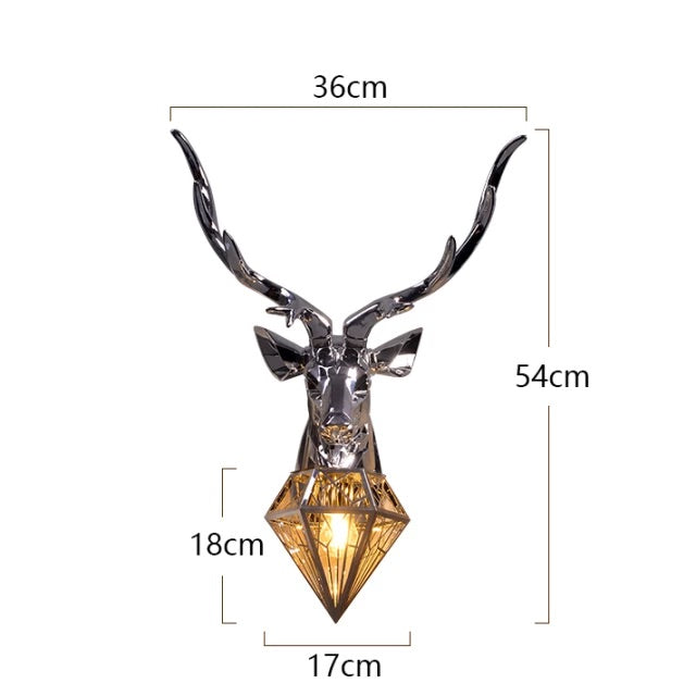 Ridgewood Antler Head Sculpture Resin Rustic Decor