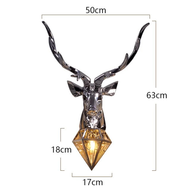 Ridgewood Antler Head Sculpture Resin Rustic Decor