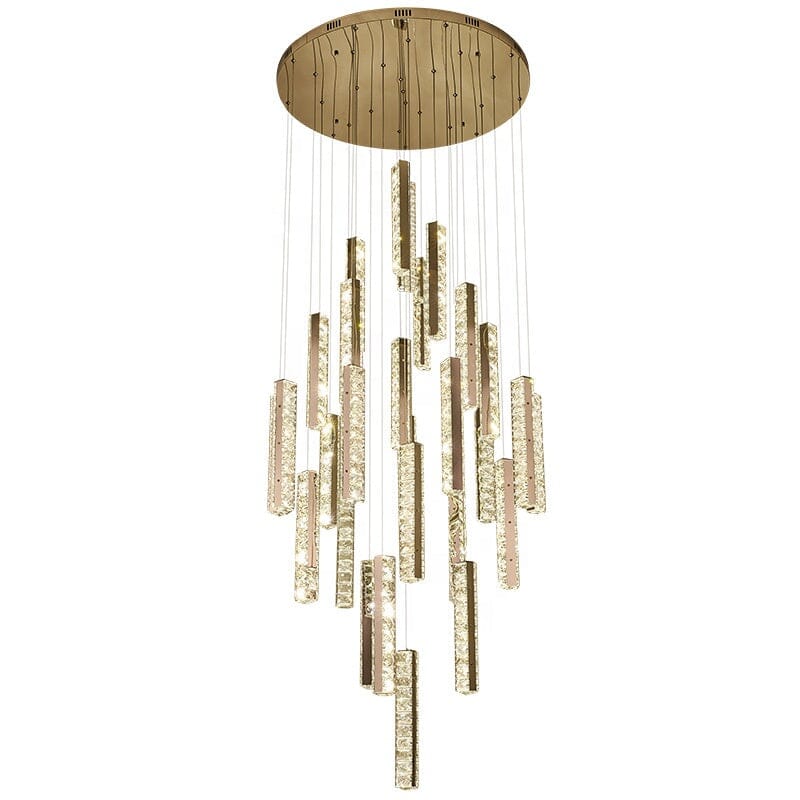 NovaLuxe Crystal Staircase Chandelier With LED Lighting